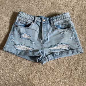 Distressed denim shorts - forever 21